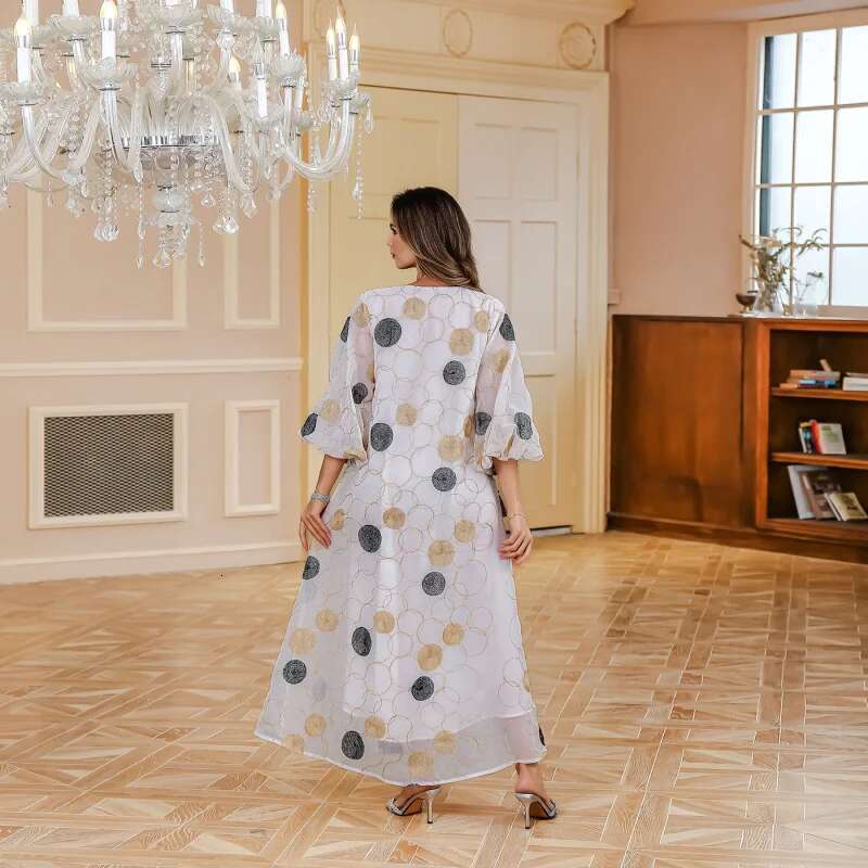Dongdumaoyi Damesjurk Met Grote Pailletten Midden Oosten Mousse Robe Dames DUBAI Turkse Kleding W