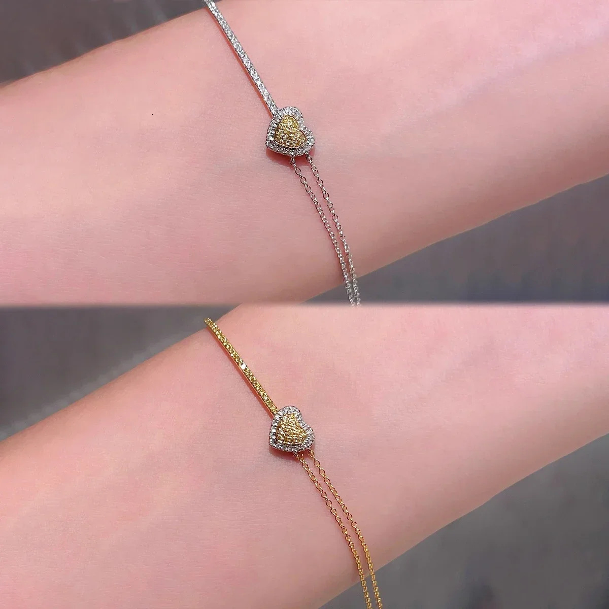The pure silver s925 heart-shaped bracelet is exquisite fashionable fresh and daily exquisite for women 250326