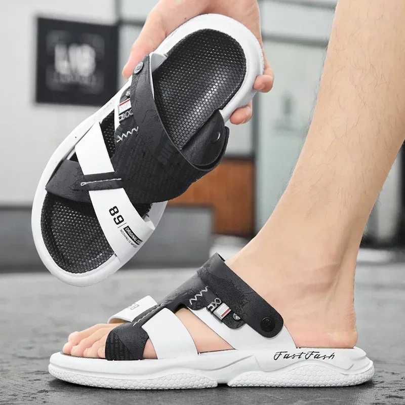 Summer mens slippers beach sandals 2024 original brand shoes comfortable mens sandalsXJ250326