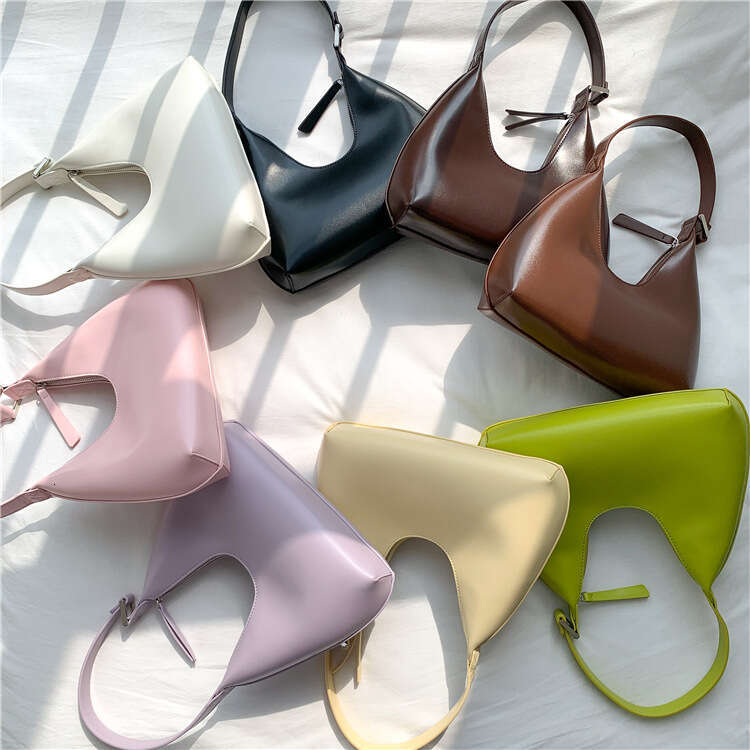 Korean niche portable fashion shoulder women, high-end PU shaped underarm bag for women