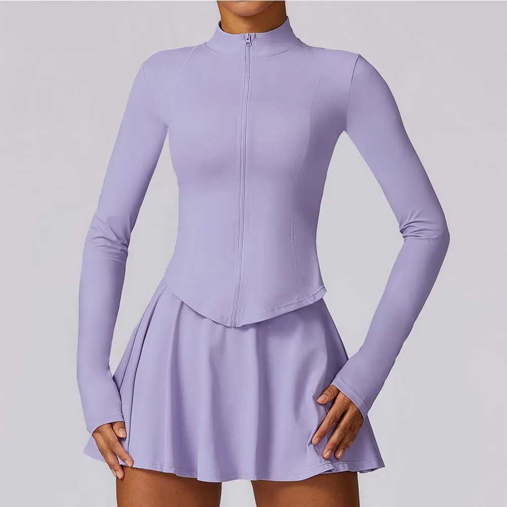 Summer Yoga Set 2-piece Outdoor UV Protection Sports Long Sleeve Sunscreen Clothes Quick Drying Ice Silk Cool Running Sprint W250326