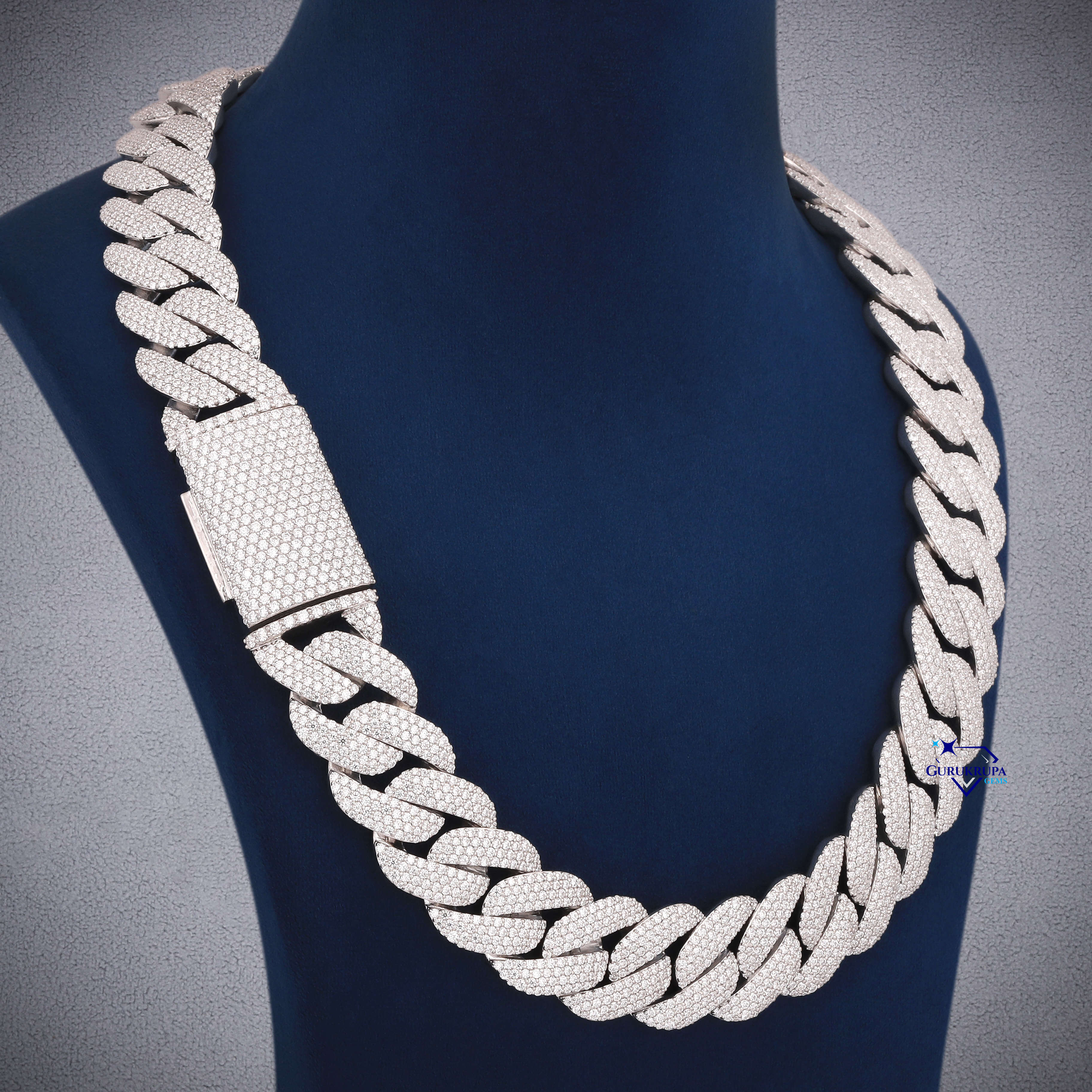 High Quality 22mm 925 Silver Moissanite Cuban Link Men Choker Jewelry Iced Out Full Diamond Cuban Link Chain Necklace for Women