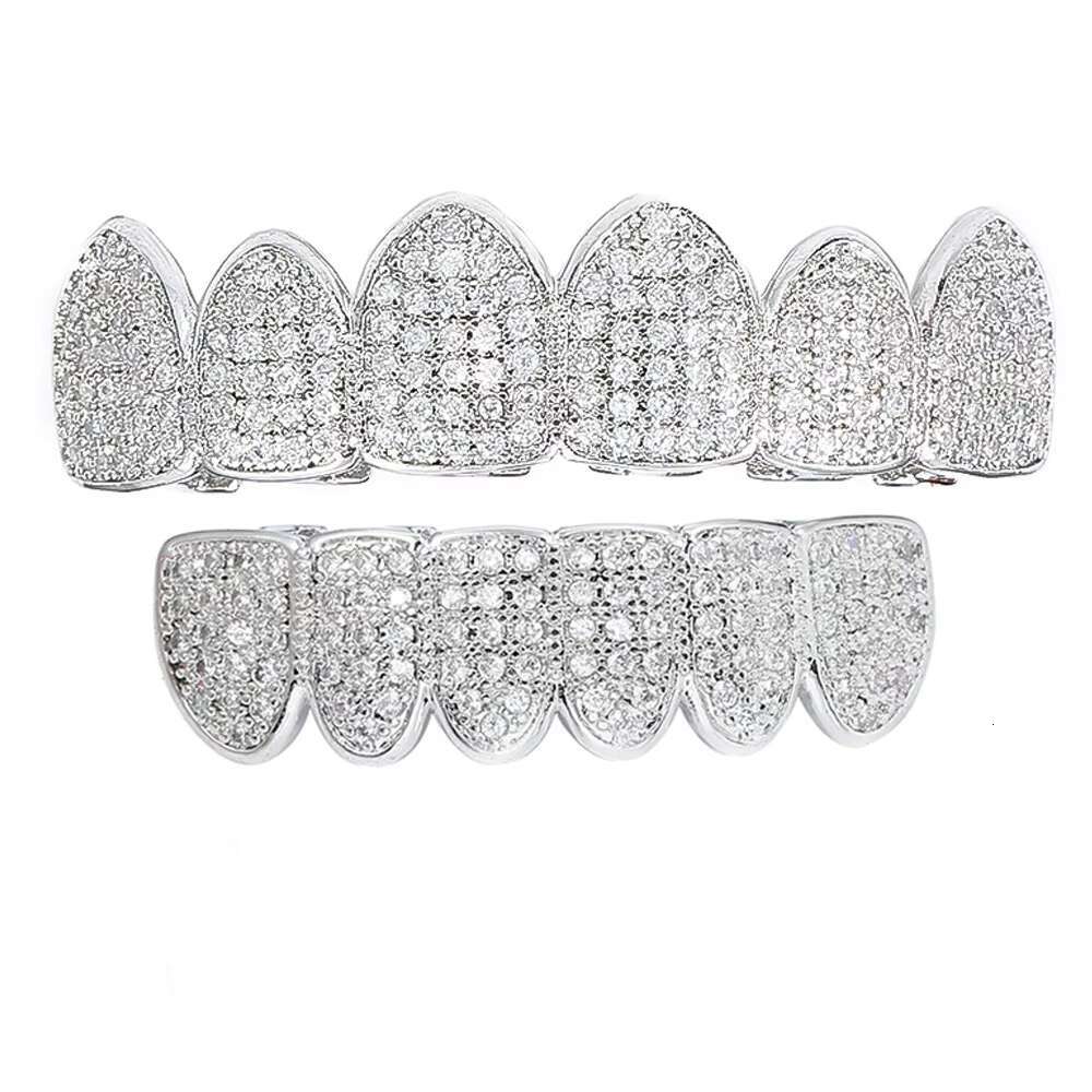 Factory Custom Thin Gap Women Hip Hop 14K Plated Ice Teeth Tooth Men Moissanite Grillz
