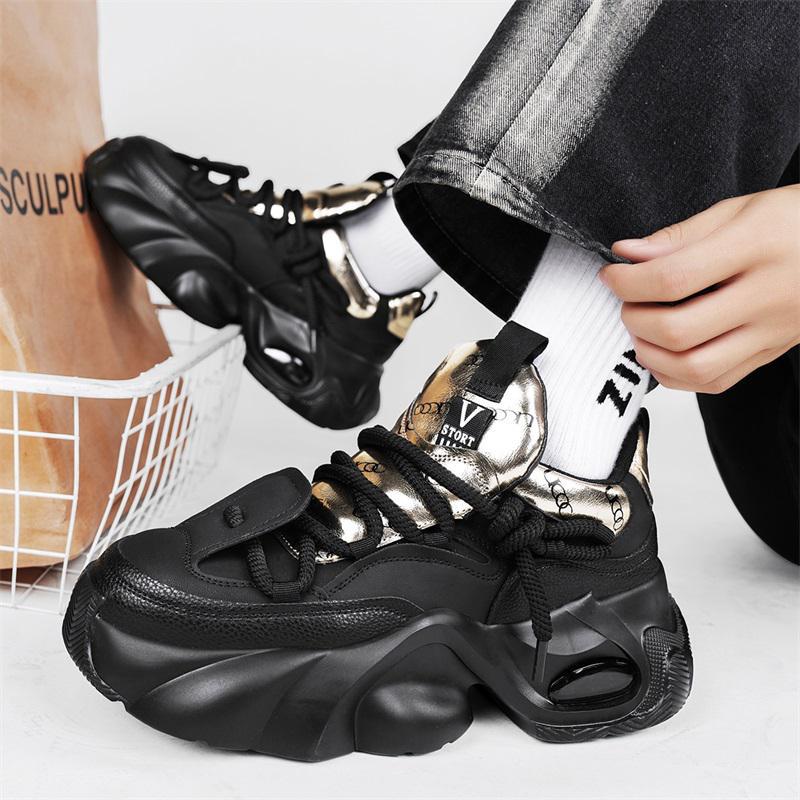 designer shoes new Men's youth thick-soled casual sports shoes for outdoor wear height-increasing dad shoes trendy little white short people