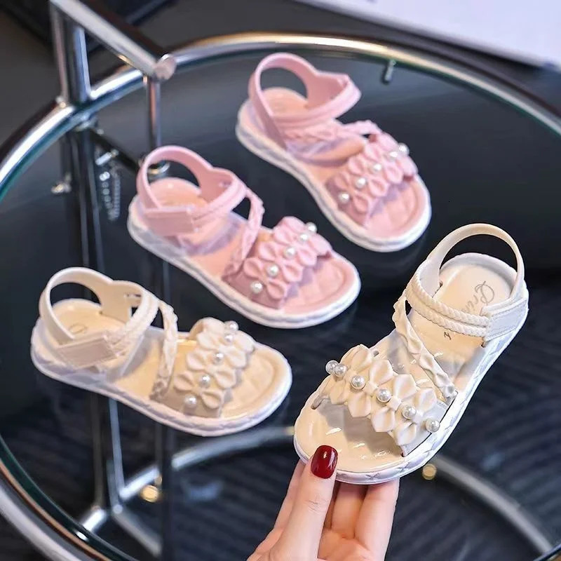 Girls Elegant Sandals - Versatile Stylish For IndoorOutdoor Beach-Ready Princess Shoes With Beaded Tassels Breathable Li 250326