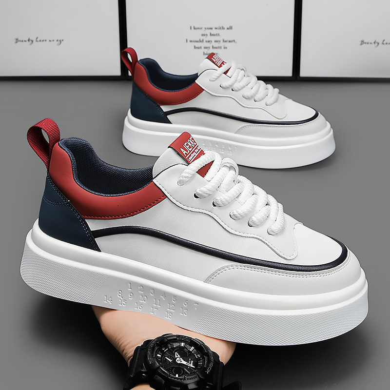 2025S New Trend Designer Spring New Fashionable Trendy White Versatile Board Thick Soled Height Increasing Casual Men S Shoes
