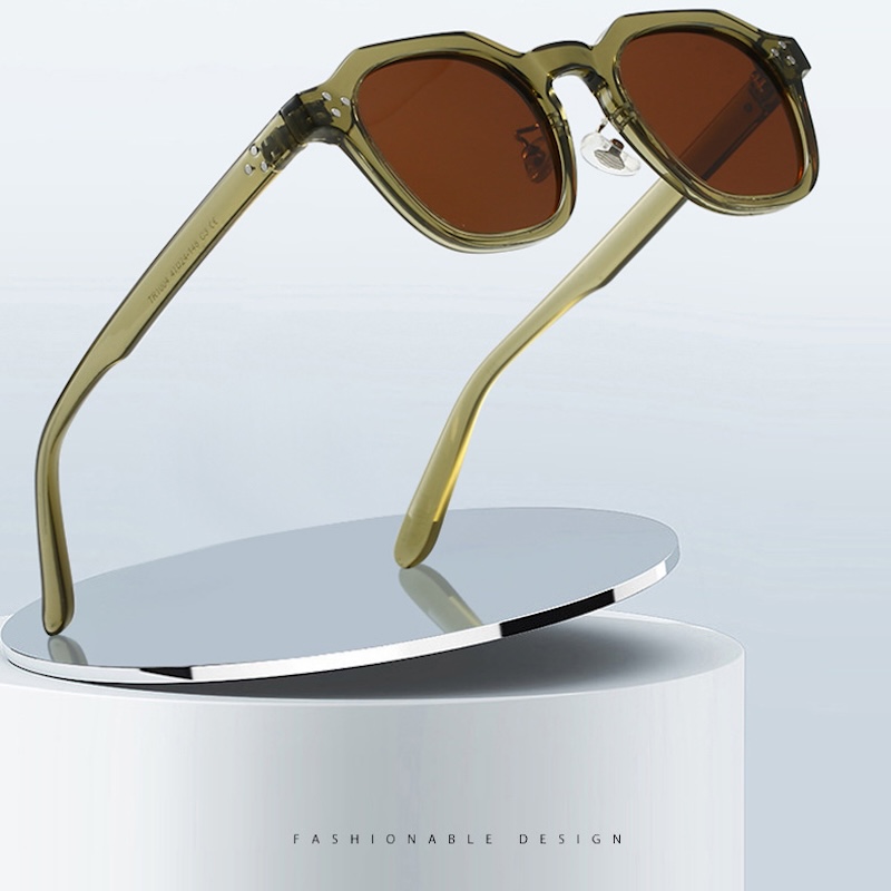 Retro Polarized Sunglasses Men Ultralight TR90 Frame Polygon Women Sun Glasses Outdoor High Quality Travel Eyewear 1004 IVISTA