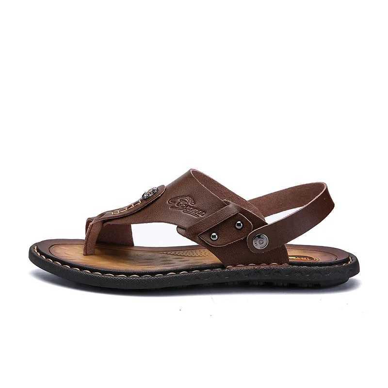 DUDELI hot selling mens sandals genuine leather mens summer shoes casual slippers flip cover mens comfortable shoes soft sandalsXJ250326