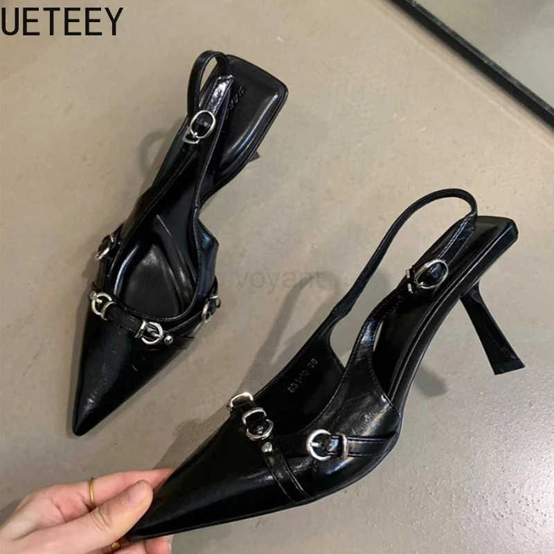 2025 Summer Pointed Toe Wen Sandals Fashion Shallow Singbacks Shoes Ladies Dancing Par Pumps Z250326