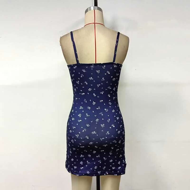 Basic Women Dresses Summer Women's Sexy Strap Casual Print Short Waist A E Dress Pg3192