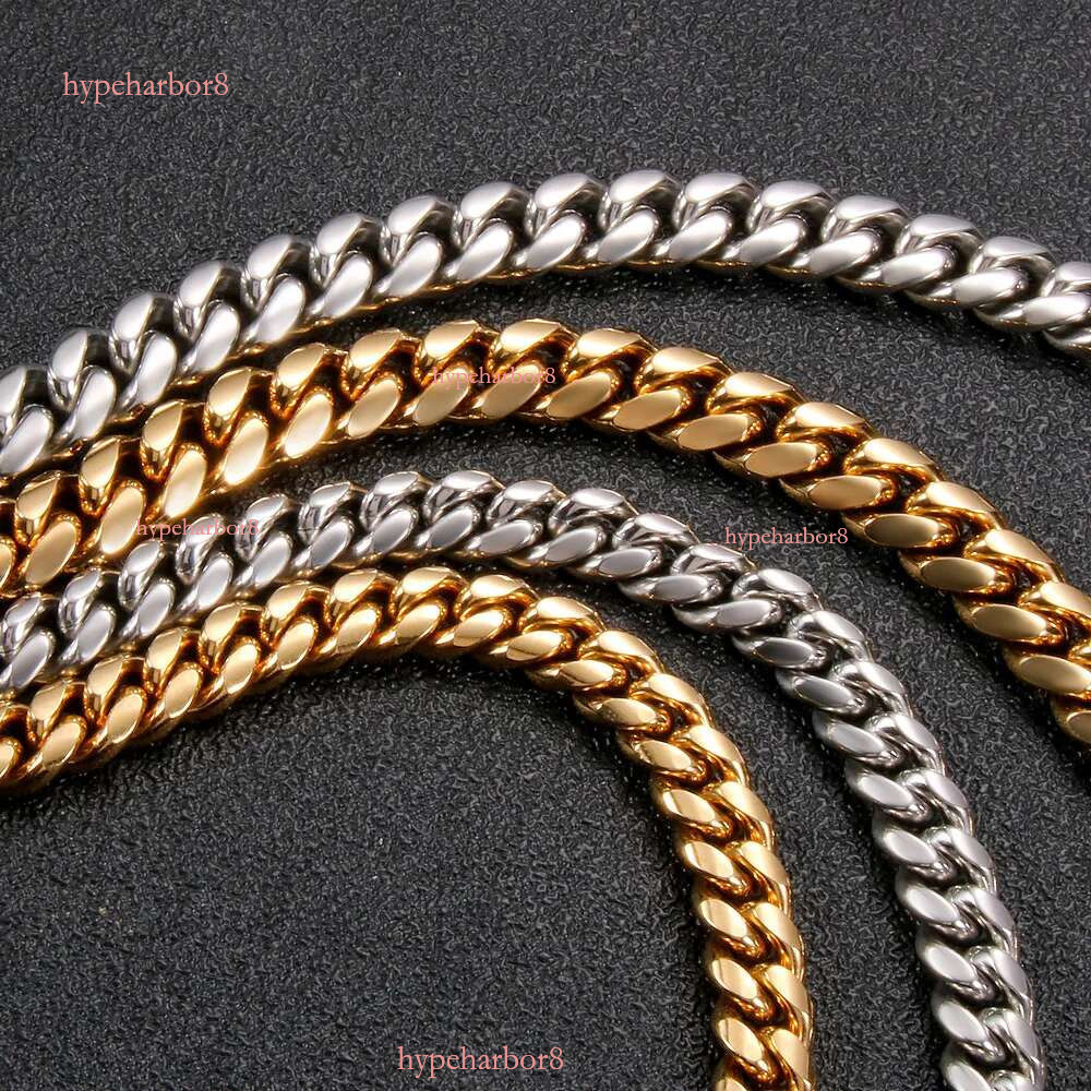 Punk Chains Width 6mm /8mm/10mm Stainless Steel Sier Gold Color Cuban Chain Bracelets Waterproof Men Woman Curb k Necklace Various Sizes