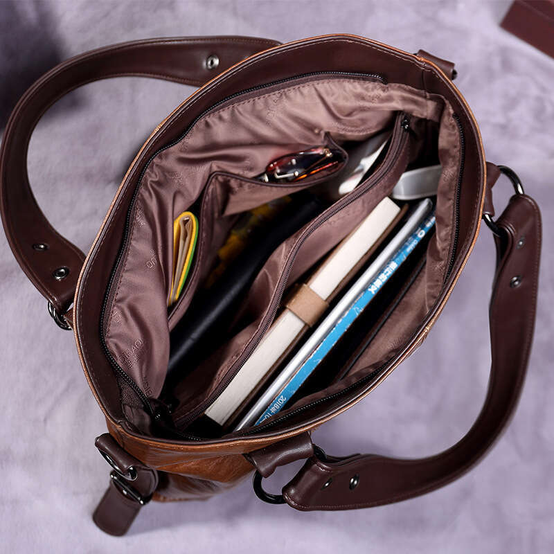 2024 Xiti Paul's new fashionable tote casual soft leather single shoulder crossbody large capacity women's bag