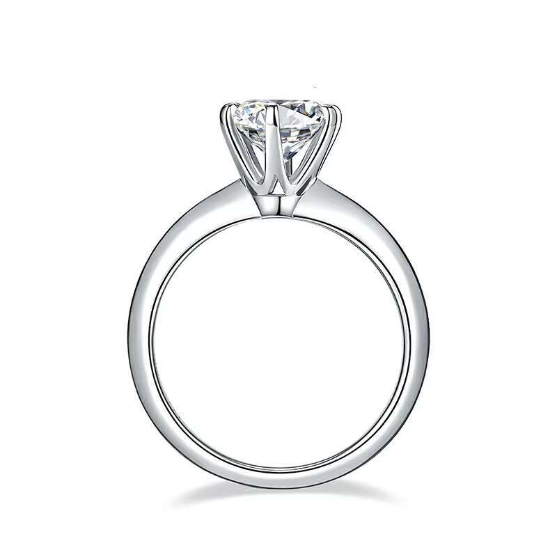 Luxury 925 Sterling Silver Moissanite Diamond Rings 2ct Round VVS D Color GRA Wedding Engagement Rings Gift