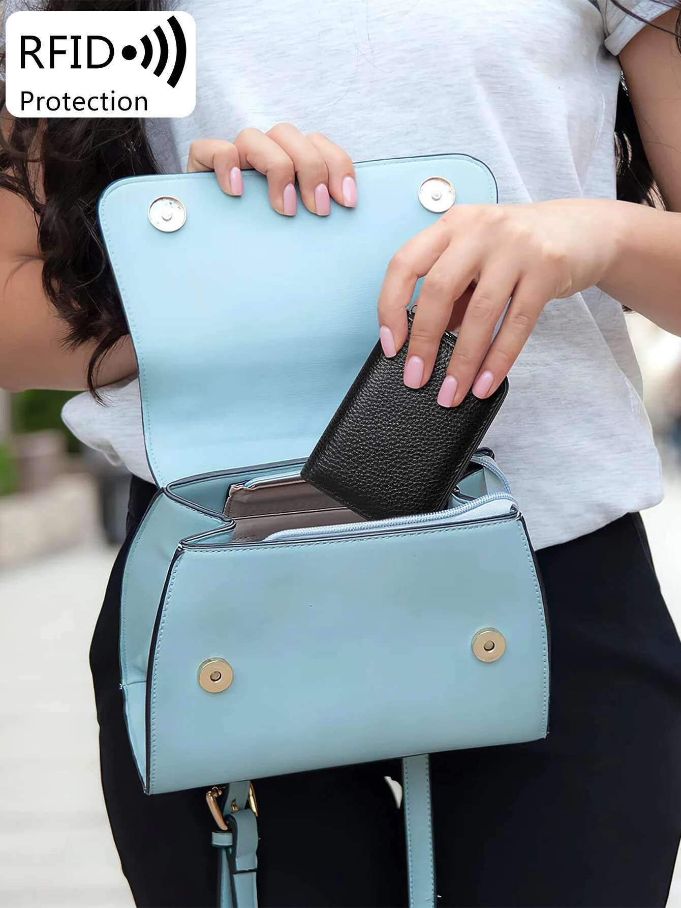 RFID Genuine Leather Multi Slot Zipper Credit Card Suitable For Women Or Men Accordion Designer Wallets
