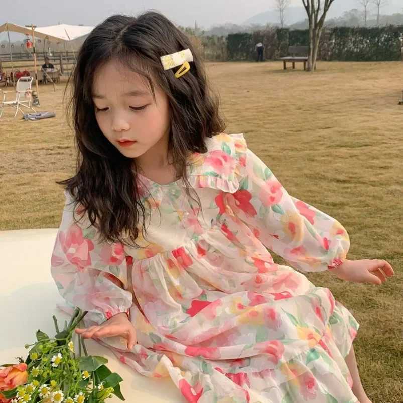 Childrens girls solid color matching lace girls summer short sleeved dress baby princess dress W250326