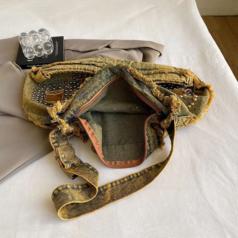 Women Fashion Travel Crossbody Casual Denim Bag New Trend Hobos High Quality Female Shoulder Messenger Totes Large Capacity