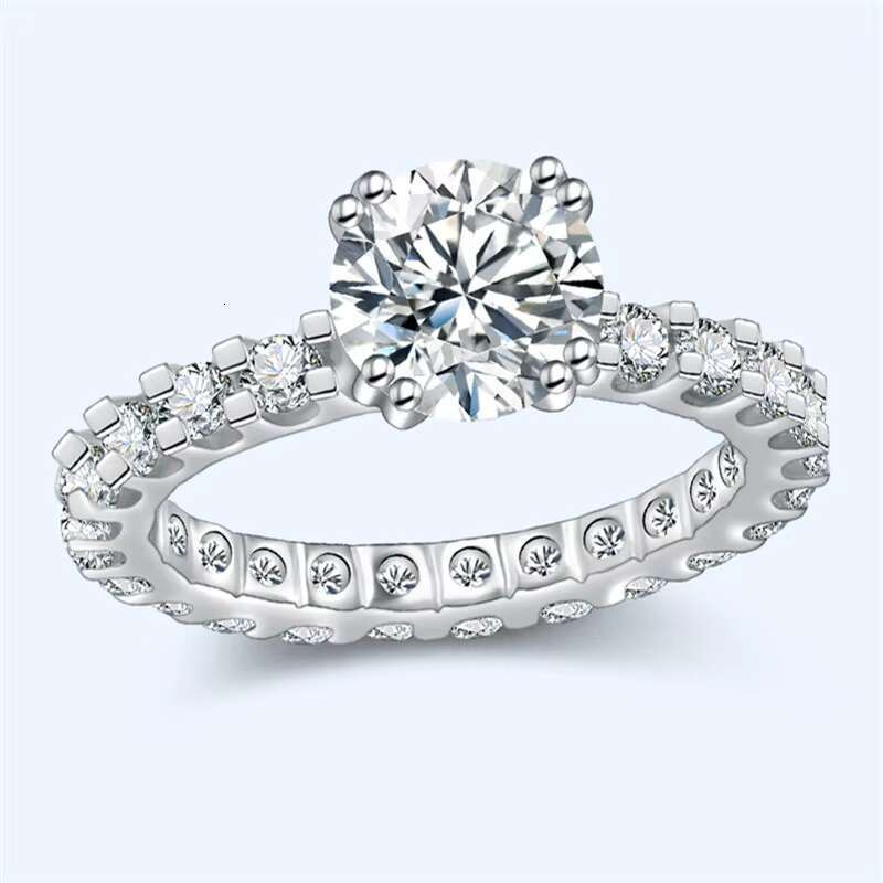 Certified Moissanite Engagement Wedding Ring 925 Sterling Silver