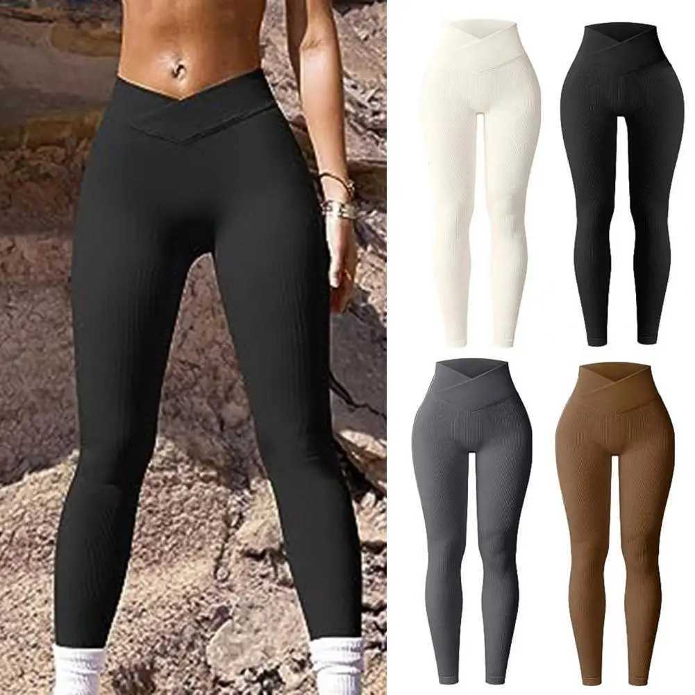Yoga legs ribbed yoga legs suitable for women high waisted exercise pants indoor and outdoor exercise casual wear W250326