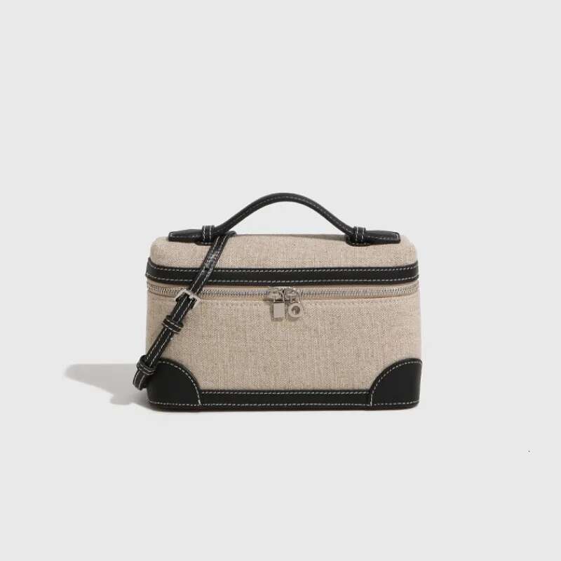 Lunch New 2025 Vintage Niche Canvas Color Single Shoulder Crossbody Female Senior Texture Hand Box Bag