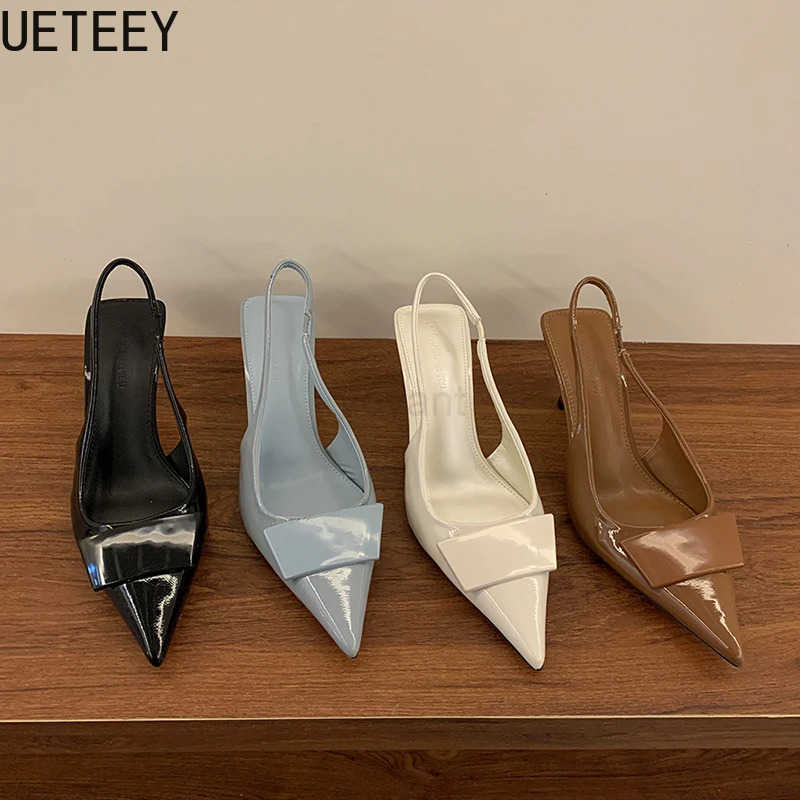 2025 Summer High Heel Wen Sandals Fashion Pointed Toe Singbacks Shoes Design Sle Banquet Par Sandalias Shoes Z250326