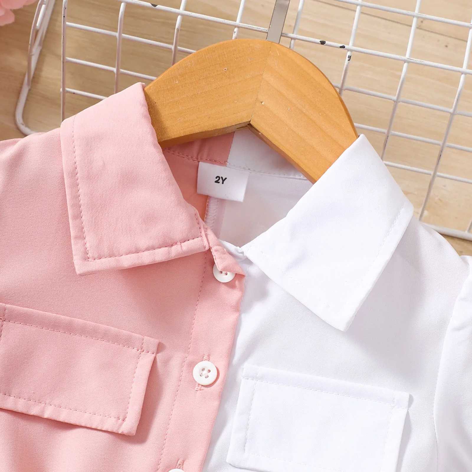 Kids Casual Shirt Dress for Girls Summer 2025 New Toddler Short Sleeve Button Princess Dress Children Clothing 1 2 3 4 5 6 Years W250326