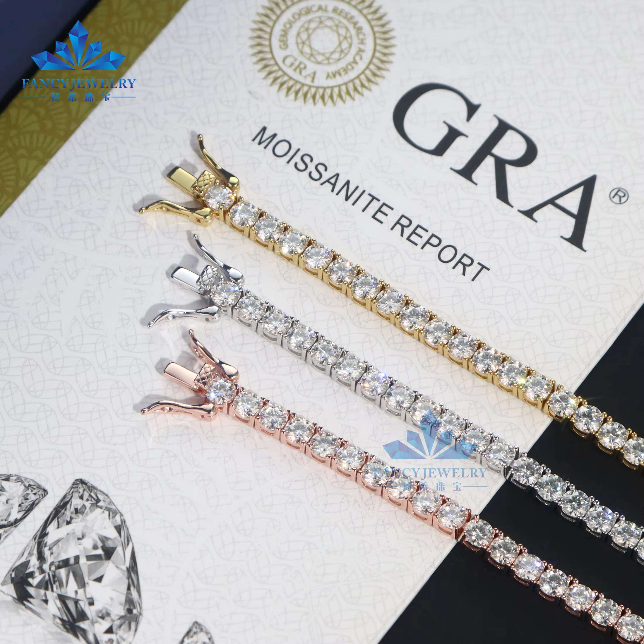 Cheapest Price D-VVS Moissanites Synthesis Diamond Necklace Hip Hop Jewelry 925 Sterling Silver Moissanite Bracelet Necklace