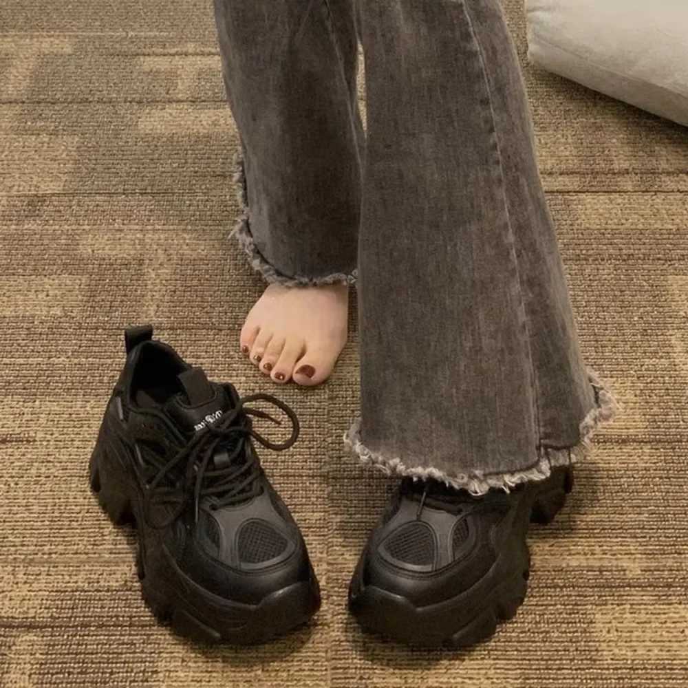 autumn Summer Black Casual Wen Fashion Platform Sport Shoes Wen Chunky Sneakers Wen Mesh Leather Platform designer ShoesC250325