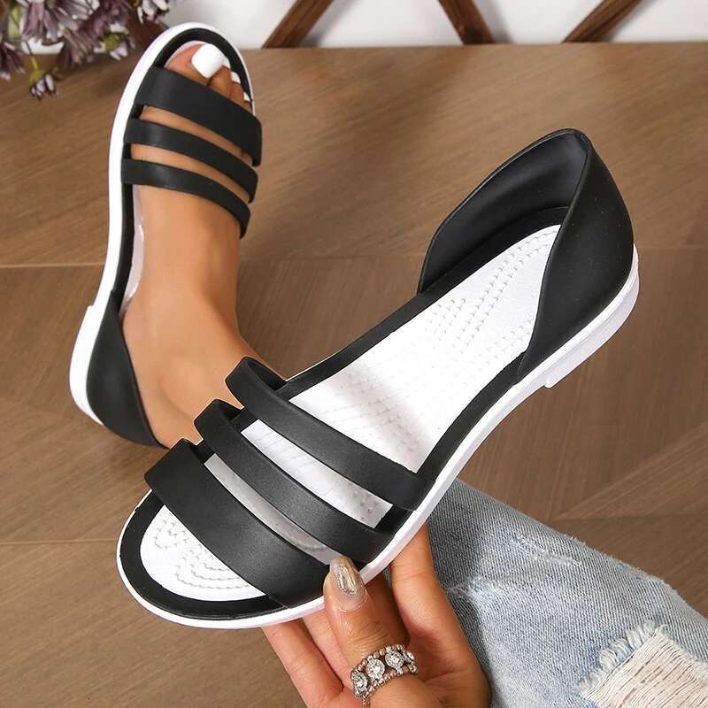 2025 Top Seller-women Jelly Sandals Summer Non Slip Soft Soled Beach Versatile Women's Shoes
