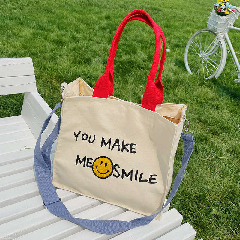 Leisure Large Capacity Handbag Summer Small Women's 2024 Fashionable and Minimalist Printed One Shoulder Crossbody Canvas Bag