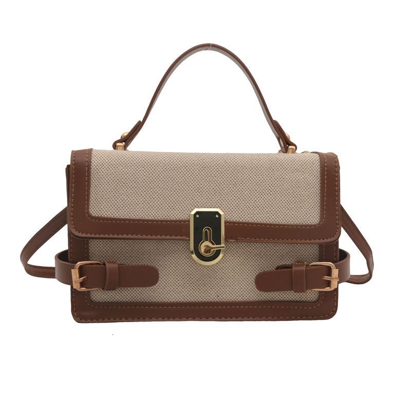 Women's Contrast Color This Year Popular Trend Ins Hand Held Single Shoulder Crossbody Ladies Small Square Bag