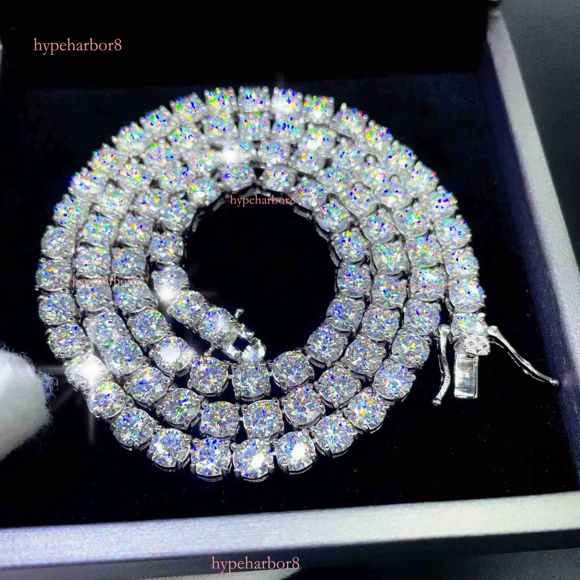 Sterg Sier Jewelry Hip Hop 5mm Moissanite Tennis Pass Tester Vvs Dia Chain