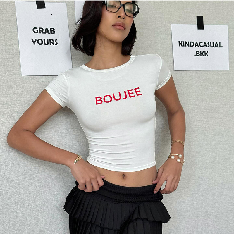 2025S Fashion Designer Y TP Women S Spring Summer New Collection Letter Printed Open Umbilical Tight Round Neck Hooded T Shirt Short Sleeve Top