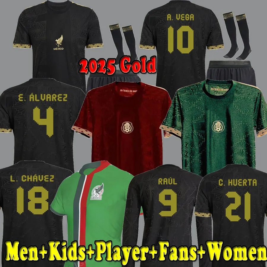 24 25 26 MEXICO soccer jerseys copa Mexico 1985 Retro Kit football shirt red and white soccer shirts CHICHARITO LOZANO 2024 2025 2026 Gold Men and kids sets uniform 1998