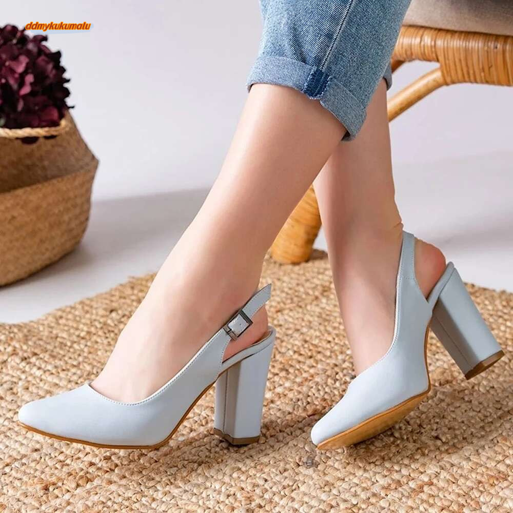 Colorful Women's Shoes Elegant Casual Footwear Ladies Thick Heel Pumps Ankle Strap Sandals for Women Big Size ddmykukumalu