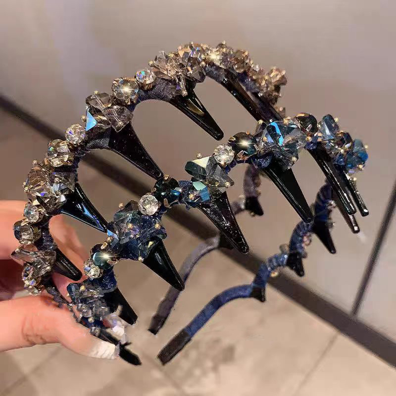 Women's Party & Daily Use Non-Slip Teeth Hair Band with Artificial Crystals