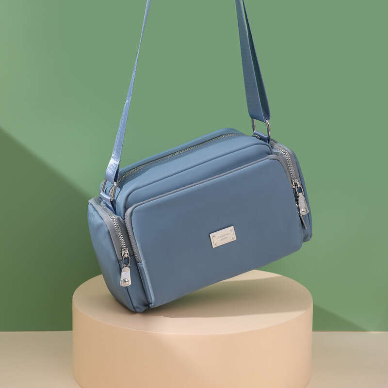dd New Women's Nylon Fabric Simple and Fashionable Wide Shoulder Strap Crossbody Large Capacity Lightweight Small Square Bag