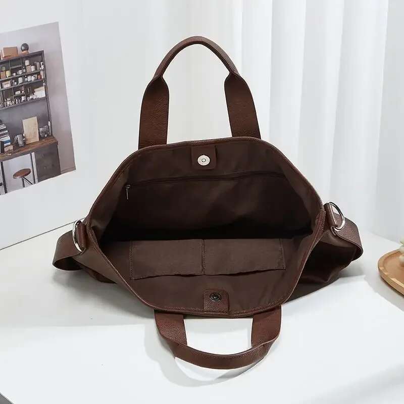 High Appearance Level Fashion Women's Large Capacity All-In-One Single Shoulder Crossbody Tote Retro Simple Dumpg Bag