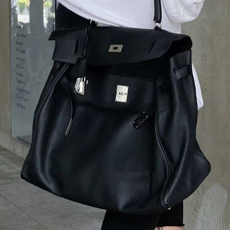 Large Capacity Tote Black Bags For Women Designer Handbags Purses 2024 New In Vintage Moto & Bike Lock Shoulder Crossbody