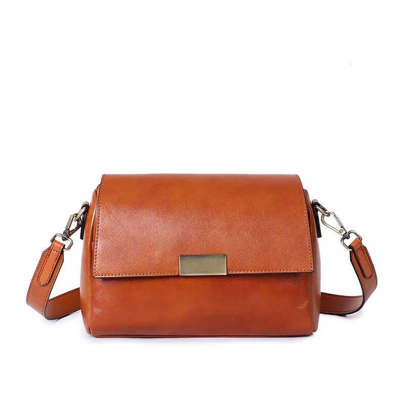 Women's Cowhide Genuine Leather Versatile Shoulder Bag Female Designer Handbags Ladies Soft Retro Crossbody Underarm Bags