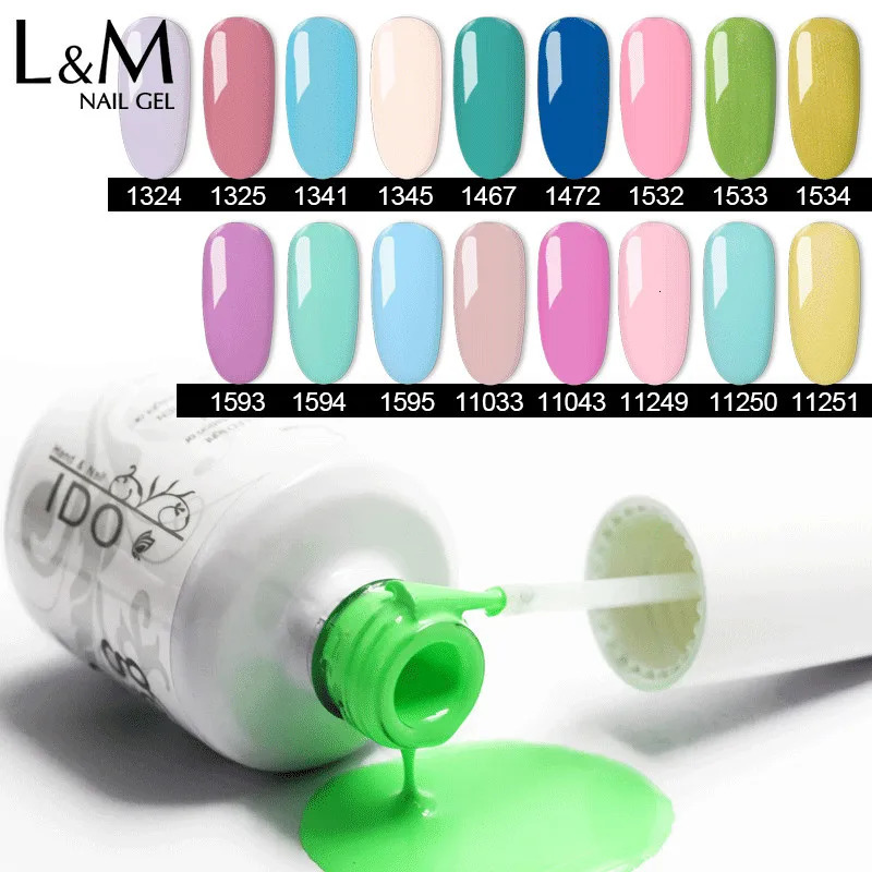 Wholesale 12 or 24 IDO gel polishing sets 15ml soap curing UV and LED light gel nail polish top and bottom coating nail art polishing 250321