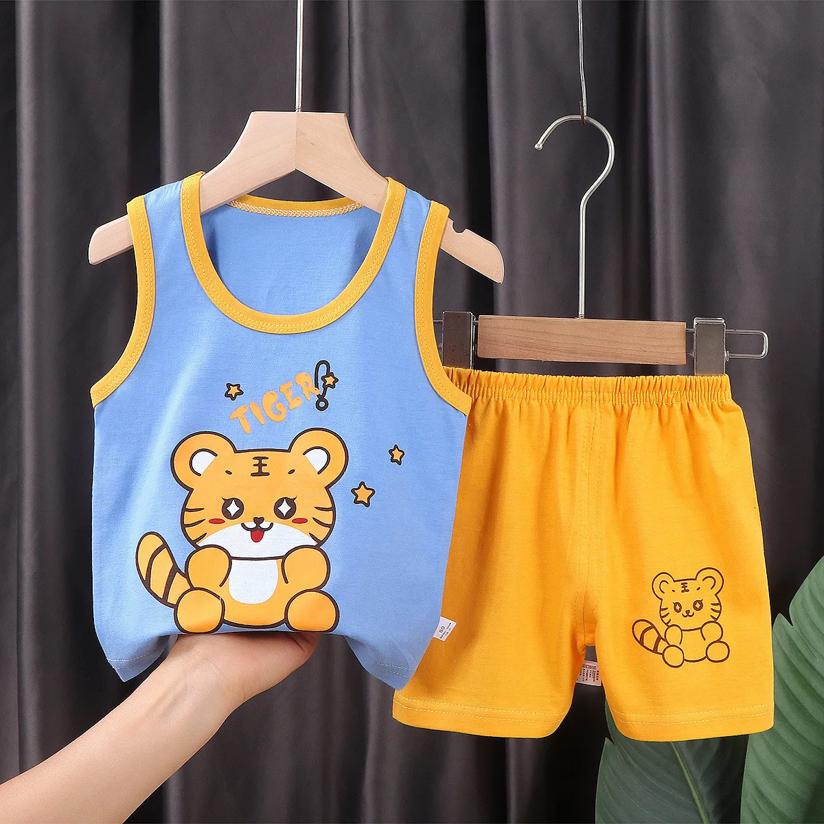 Children Clothing Set Child Vest Suit Summer Cotton Girls Shorts Clothes Baby Boys Sleeveless Suit Kid Clothes 250326