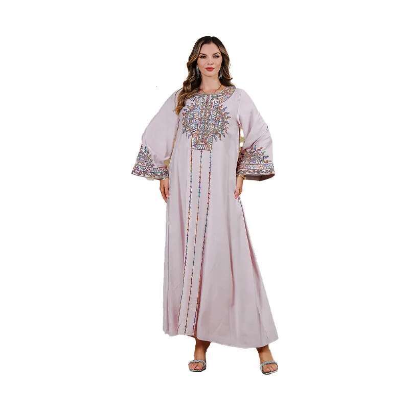 Dongdumaoyi Midden Oosten Mode Moslim Lange Jurk Abaya Geborduurd Gewaad Thuis Dubai W