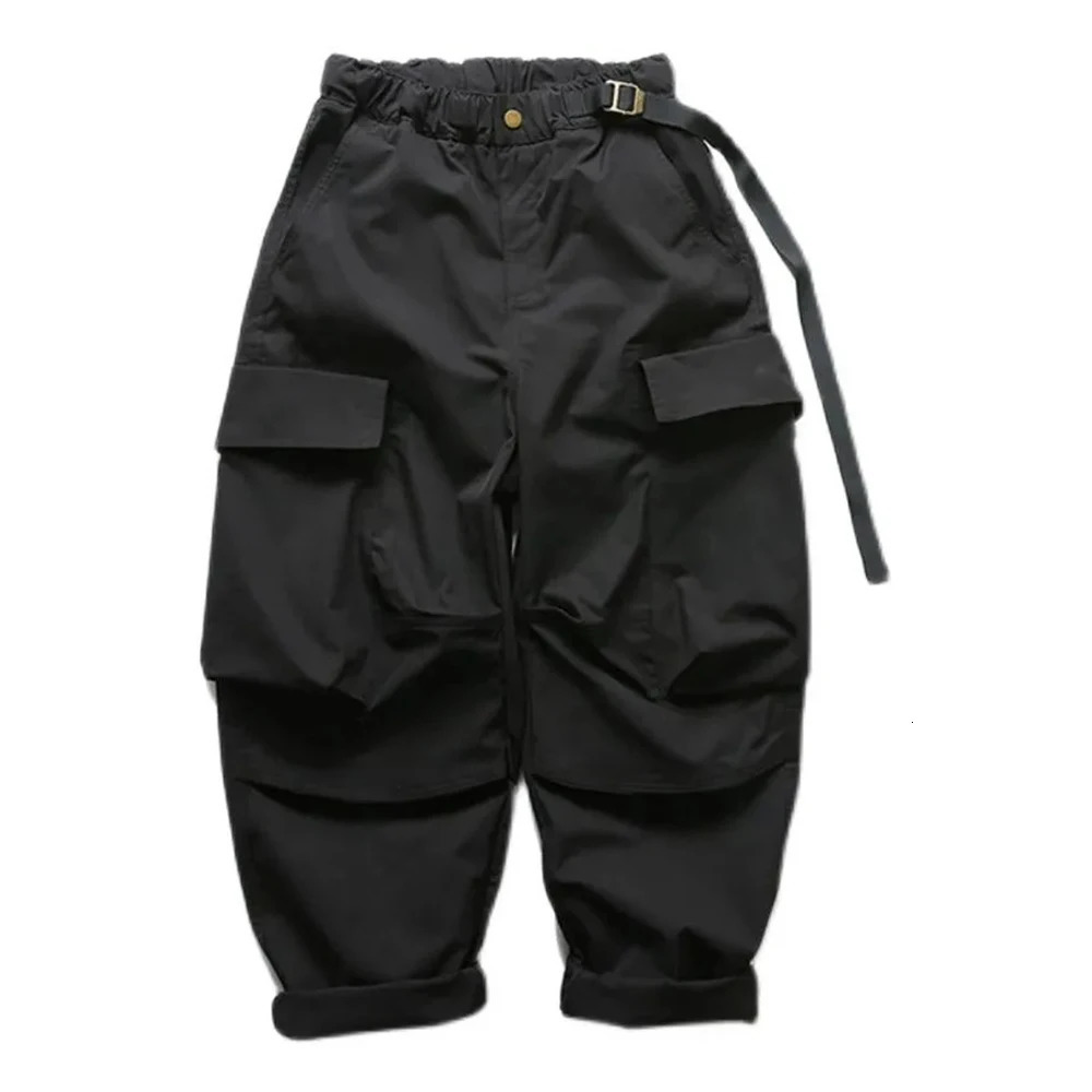 Mens Fashion Solid Color Y2k Trouser Summer Loose Leisure Outdoor Function Trouser Mens Multi Pocket Work Trouser 250324