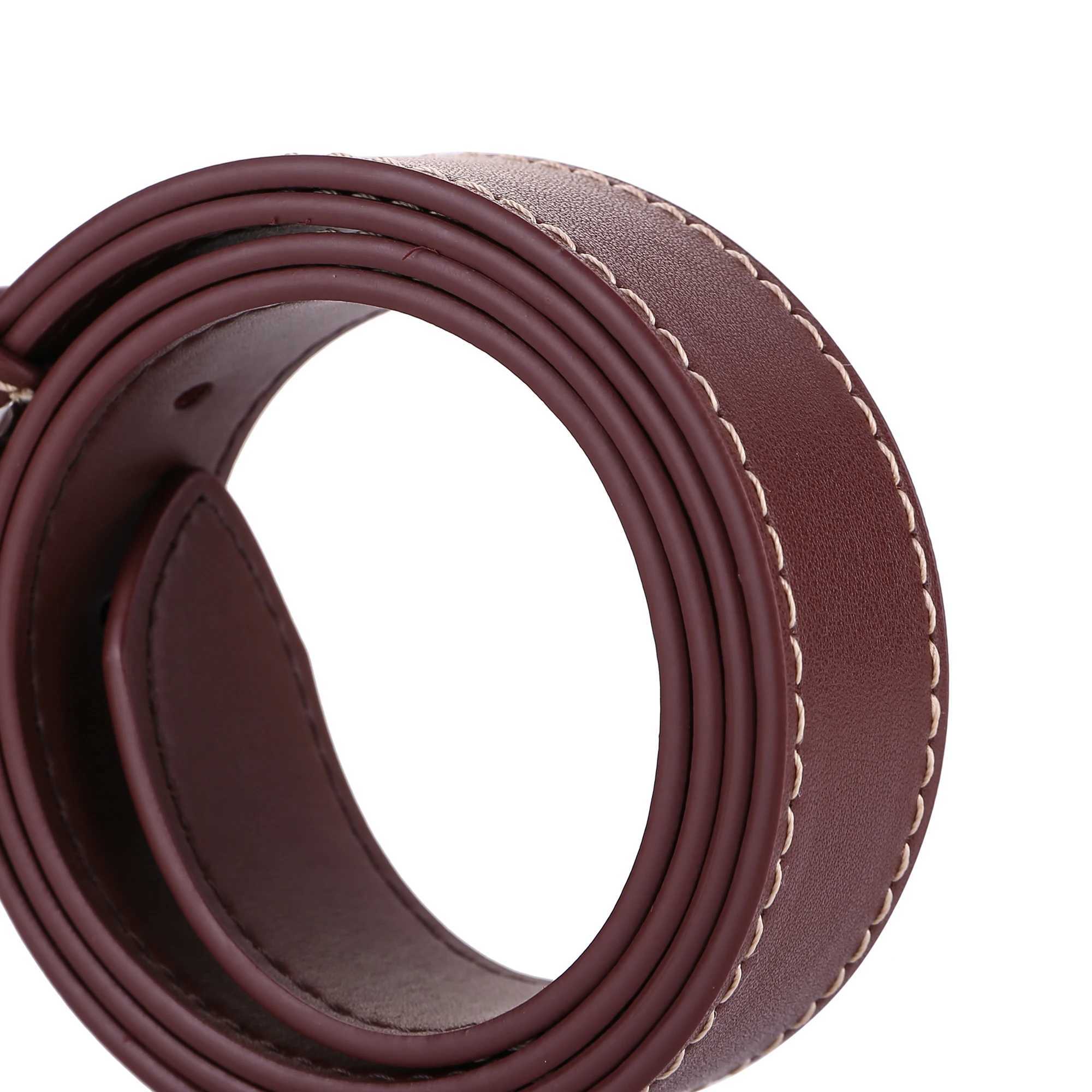 Vintage Womens Belt Soft Genuine leather Casual Jeans Belts Trendy Black Metal Buckle Skinny Belt for Dress Pants W250326