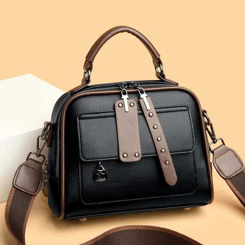 Genuine Soft Leather Handbag For Women 2024 Vintage Shoulder Tote Designer Ladies Large Capacity Purse Bag Sac A Main
