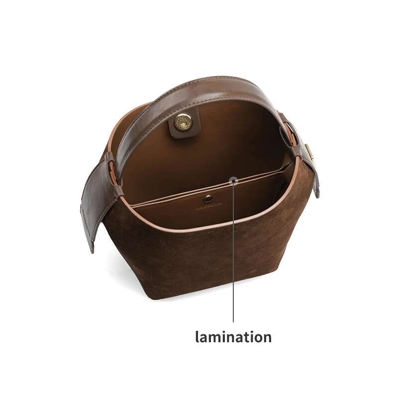 LA FESTIN Original 2024 New Handbags Women Suede Leather Brand Bucket Fashion Shoulder Crossboby Bag