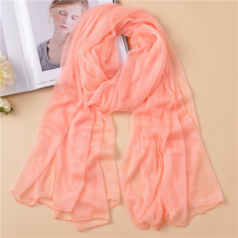 K232 Autumn and winter new gauze scarf women summer Korean version long sun protection shawl pure color beauty gauze scarf scarf wholesale