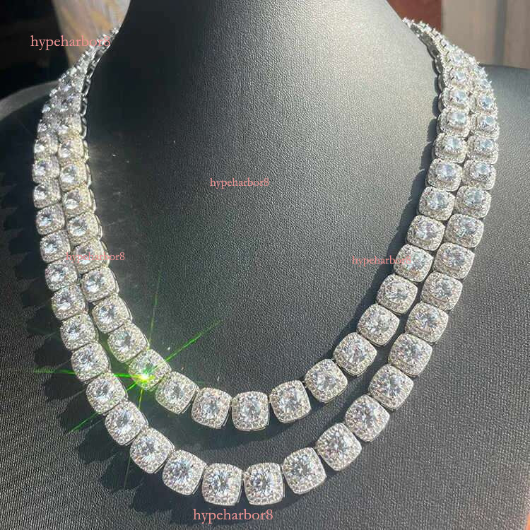 Necklace bracelet Moissanite Dia Custom Vvs Cuban k S Sier 10mm Large Tennis Chain Solid Back Hiphop