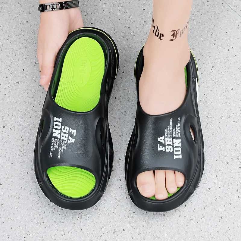 EVA Mens Slippers Thick Bottom Mens Soft Comfortable Casual Shoes Men Slip- Sandals Beach High-elastic Male Slides Hot SaleXJ250326