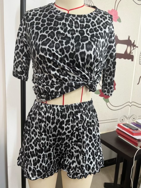 2025 New Spring/Summer Collection Printed Shorts Short Sleeves Fashion Casual Women's Pajamas Home Clothes